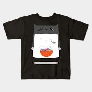 The ghost in the cat's cap Kids T-Shirt